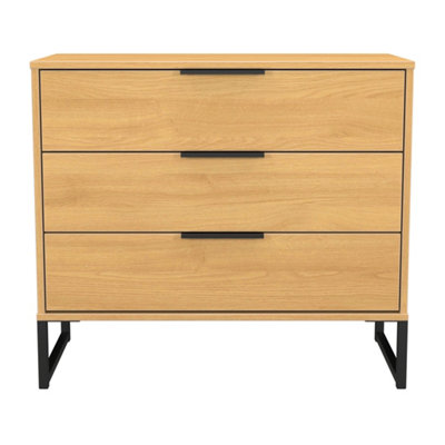 Beijing 3 Drawer Chest Of Drawers In Modern Oak (Ready Assembled) from B&Q