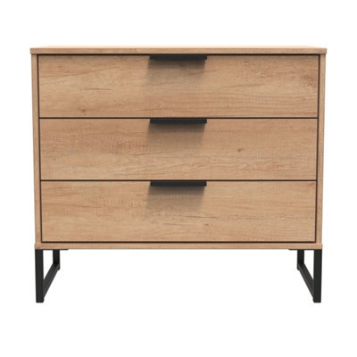 Beijing 3 Drawer Chest Of Drawers In Nebraska Oak (Ready Assembled) from B&Q