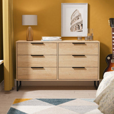 Beijing 6 Drawer Midi Chest Of Drawers In Nebraska Oak (Ready Assembled) from B&Q