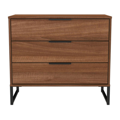 Beijing 3 Drawer Chest Of Drawers In Noche Walnut (Ready Assembled) from B&Q