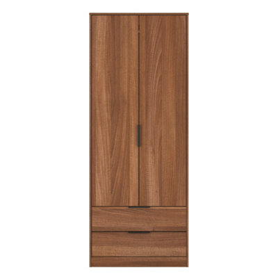 Beijing Tall 2 Drawer Wardrobe In Noche Walnut (Ready Assembled) from B&Q