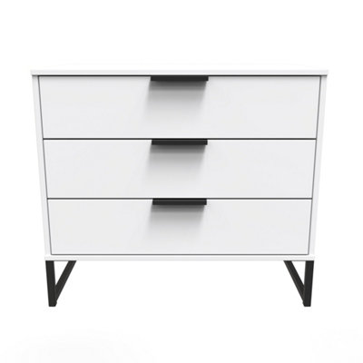 Beijing 3 Drawer Chest Of Drawers In White Matt (Ready Assembled) from B&Q