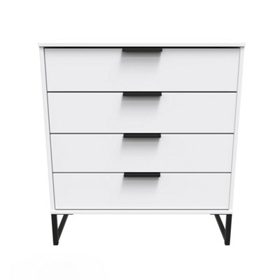 Beijing 4 Drawer Chest Of Drawers In White Matt (Ready Assembled) from B&Q