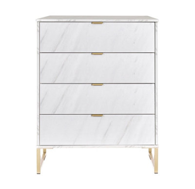 Nanjing 4 Drawer Chest Of Drawers In Marble (Ready Assembled)