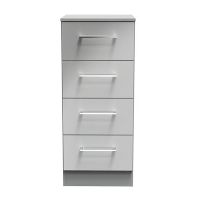  - Gloucester 4 Drawer Bedside Cabinet In Dusk Grey (Ready Assembled)