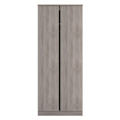 Ready Assembled U Unisex Light Oak Crosby Double Wardrobe In Grey Oak In Size 2 - Image 4