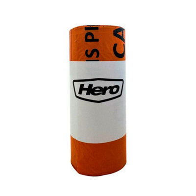 Hero Large 80L Orange Clinical Waste Bag Medium Duty Flat Top Single Layer 25 Bags Per Role Cw002 from B&Q