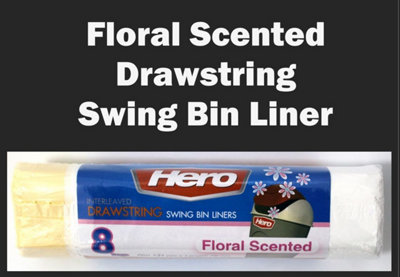Hero Swing Scented Drawstring Bin Liners Bags 60 Litre Pack Of 80 White