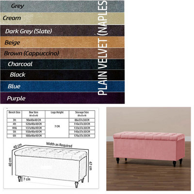  - 120Cm Cubed Upholstered Ottoman Storage Box Purple Naple Multifunctional Blanket Storage Box With Wooden Legs
