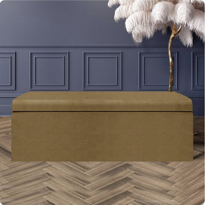  - 90Cm Large Plain Safar Storage Ottoman BoxBrown Naples Upholstered Deep Storage Ottoman End Of Bed Bench