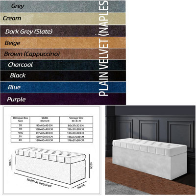  - Sd Chesterfield 180Cm Black Naples Ottoman Storage BoxUpholstered Multifunctional Blanket Box