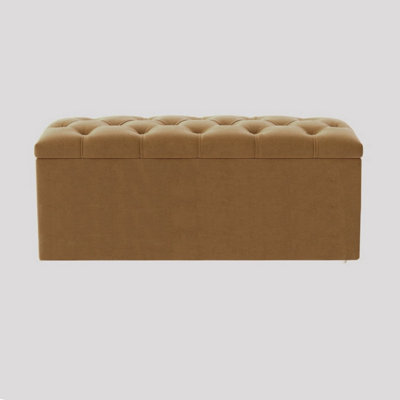  - 180Cm Luna Ottoman Storage BoxMink Velvet Upholstered Chesterfield Storage Ottoman Box