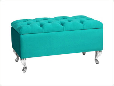  - Londona 150Cm Chesterfield Ottoman Storage BenchPlush Velvet Shoe BenchTeal Upholstery Footstool With Storage