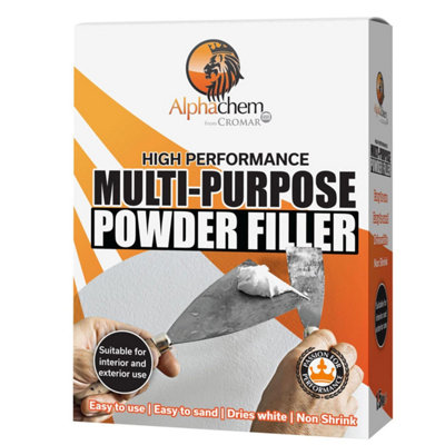 Cromar Alphachem Multi-Purpose Powder FillerHigh Performance Filler For Interior & Exterior UseWhite1.5Kg from B&Q