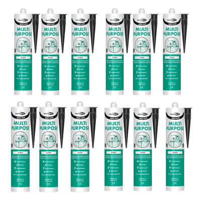 Bond It Multi-Mate High Modulus Silicone Sealant 12X Black285MlMultipurposeMould-ResistantWaterproofInterior & Exterior from B&Q