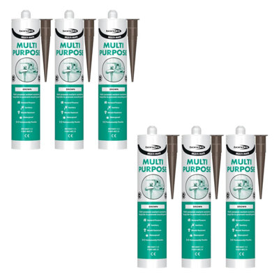 Bond It Multi-Mate High Modulus Silicone Sealant 6X Brown285MlMultipurposeMould-ResistantWaterproofInterior & Exterior from B&Q