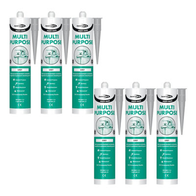 Bond It Multi-Mate High Modulus Silicone Sealant 6X Grey285MlMultipurposeMould-ResistantWaterproofInterior & Exterior from B&Q