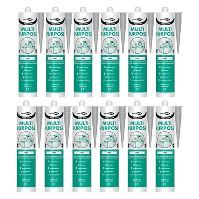 Bond It Multi-Mate High Modulus Silicone Sealant 12X Grey285MlMultipurposeMould-ResistantWaterproofInterior & Exterior from B&Q
