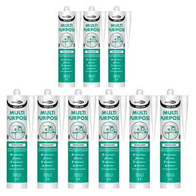 Bond It Multi-Mate High Modulus Silicone Sealant9X Translucent 285MlMultipurpose Silicone Sealant For HomeKitchensBath from B&Q