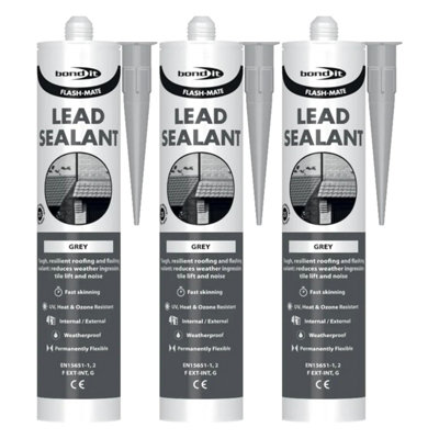 Bond It Flash-Mate Low Modulus Lead Silicone Sealant3X Grey285MlSilicone Sealant For Lead FlashingGuttering & Cladding from B&Q