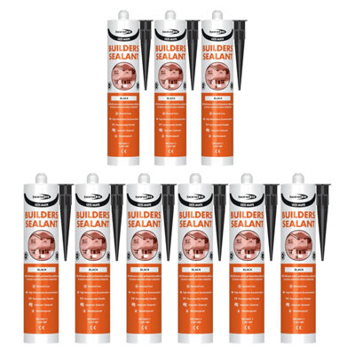Bond It Ulti-Mate Neutral Cure Builders Silicone9X Black285MlLow Modulus Silicone Sealant For JointsDoorsWindows from B&Q