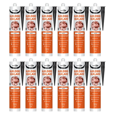 Bond It Ulti-Mate Neutral Cure Builders Silicone12X Black285MlLow Modulus Silicone Sealant For JointsDoorsWindows from B&Q
