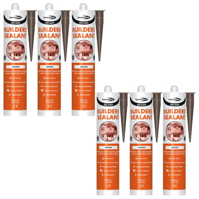 Bond It Ulti-Mate Neutral Cure Builders Silicone6X Brown285MlLow Modulus Silicone Sealant For JointsDoorsWindows from B&Q