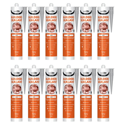 Bond It Ulti-Mate Neutral Cure Builders Silicone12X Grey285MlLow Modulus Silicone Sealant For JointsDoorsWindows from B&Q