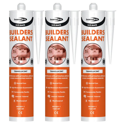 Bond It Ulti-Mate Neutral Cure Builders Silicone3X Translucent 285MlLow Modulus Silicone Sealant For JointsDoorWindow from B&Q