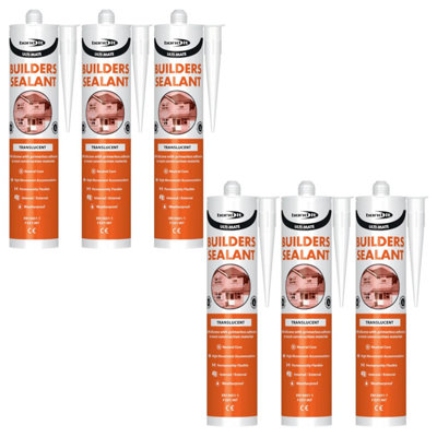 Bond It Ulti-Mate Neutral Cure Builders Silicone6X Translucent 285MlLow Modulus Silicone Sealant For JointsDoorWindow from B&Q