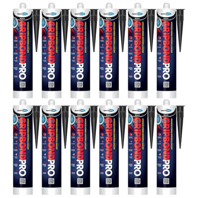 Bond It Gripbond Pro Super Strong Advanced Hybrid Adhesive & Sealant12X Black310MlOdourlessHigh-ModulusNon-Shrinking from B&Q