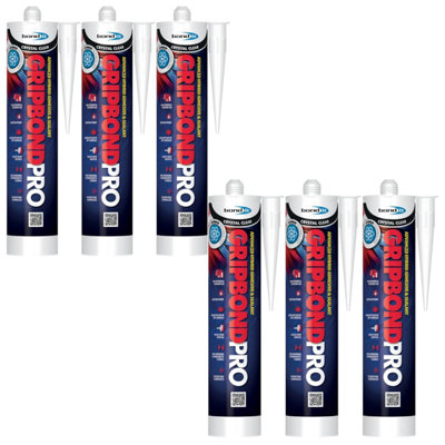Bond It Gripbond Pro Super Strong Advanced Hybrid Adhesive & Sealant6X Clear310MlOdourlessHigh-ModulusNon-Shrinking from B&Q