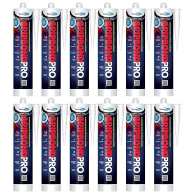 Bond It Gripbond Pro Super Strong Advanced Hybrid Adhesive & Sealant12X Clear310MlOdourlessHigh-ModulusNon-Shrinking from B&Q