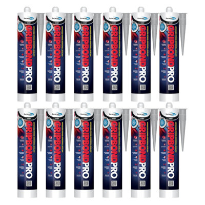 Bond It Gripbond Pro Super Strong Advanced Hybrid Adhesive & Sealant12X Grey310MlOdourlessHigh-ModulusNon-Shrinking from B&Q