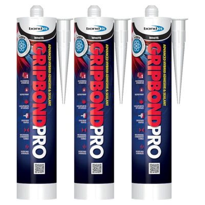 Bond It Gripbond Pro Super Strong Advanced Hybrid Adhesive & Sealant3X White310MlOdourlessHigh-ModulusNon-Shrinking from B&Q
