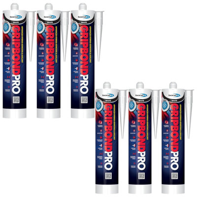 Bond It Gripbond Pro Super Strong Advanced Hybrid Adhesive & Sealant6X White310MlOdourlessHigh-ModulusNon-Shrinking from B&Q