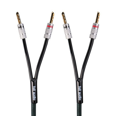 Fell Audio Terminated Speaker Cable Pair3MOfc ConductorsGold-Plated Banana Plugs