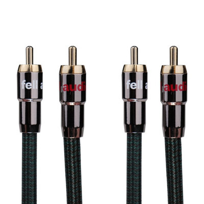 Fell Audio Stereo Rca Analogue Interconnect Cable 1MOfcGold-Plated RcaBraided Jacket