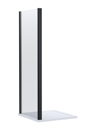 Balterley Ellenhall Contemporary Shower Enclosure 8mm Glass Side Panel1000mmMatt Black from B&Q