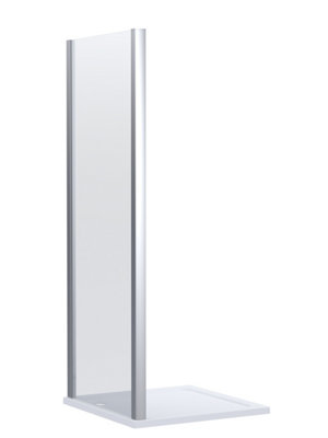 Balterley Contemporary Shower Enclosure 8Mm Glass Side Panel, 800Mm, Chrome Black