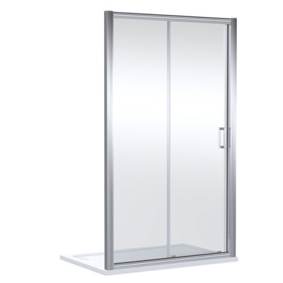 Balterley Ellenhall 8mm Glass Sliding Reversible Sliding Shower Door1200mmChrome from B&Q