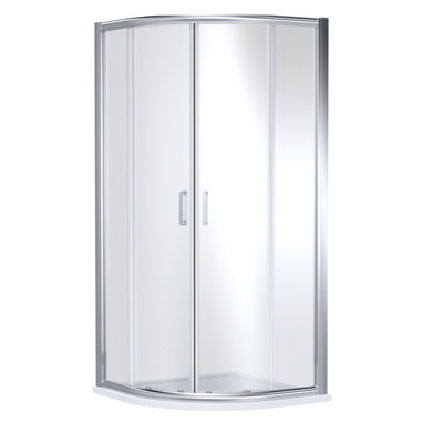 B&Q -  Ellenhall 8mm Glass Quadrant Shower Enclosure1000 X 1000mmChrome