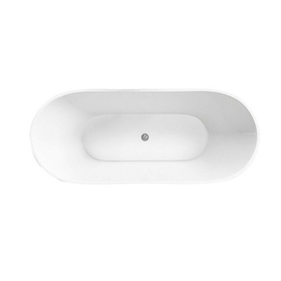 B&Q -  Freestanding BathModern White Acrylic Bathroom Tub1500 X 720mm