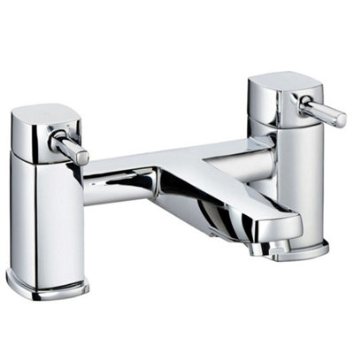Balterley Contemporary Bathroom Soft Square Deck Mounted Bath Filler TapChrome from B&Q