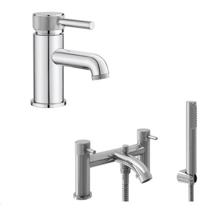 Balterley Contemporary Single Lever Handle Mono Basin Tap And Bath Shower Mixer SetChrome from B&Q