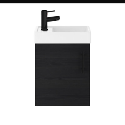 Balterley 400 Wh VanityBasin & Matt Blk Handle from B&Q