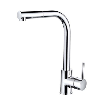 Balterley Contemporary Pull Out Single Lever Kitchen Mixer Tap With Rounded Swivel Spout & Chrome Finish from B&Q