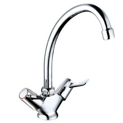 Balterley White Contemporary Dual Lever Kitchen Sink Mixer Tap,