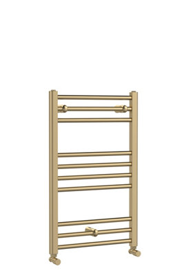 Balterley Straight Towel Radiator With Round Rails 800mm X 500mmBrushed Brass from B&Q