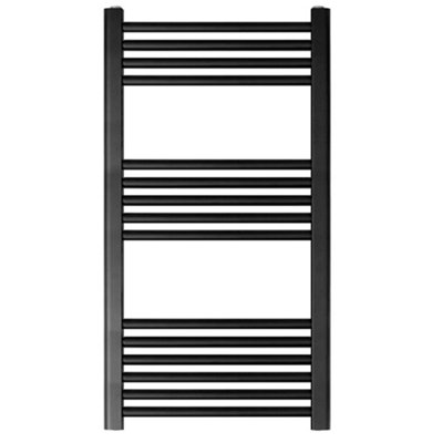 Balterley Yarnfield Straight Heated Heated Towel Rail Radiator555W500 X 1000mmMatt Black from B&Q